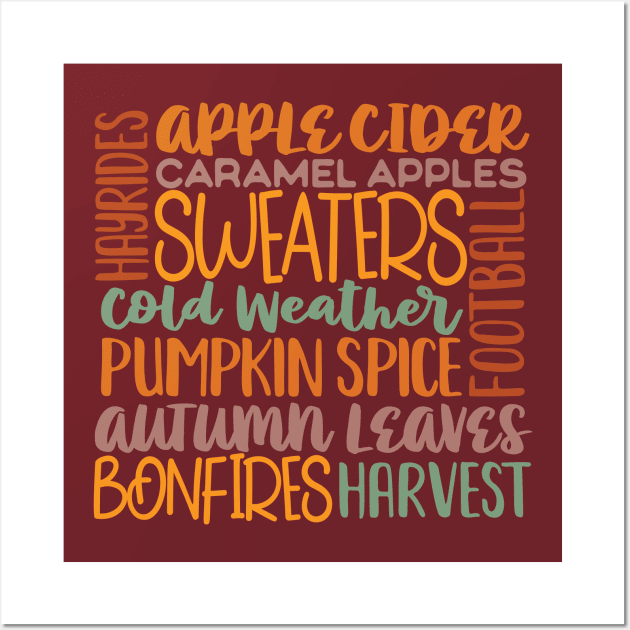 Fall descriptive words Wall Art by The Crazy Daisy Lady